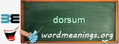 WordMeaning blackboard for dorsum